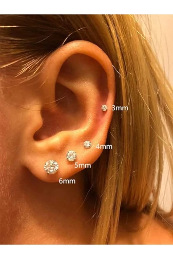316 literes rozsdamentes acél arany piercing készlet két darabból, biztonságos zárással, mérete 3 mm (2 db) 