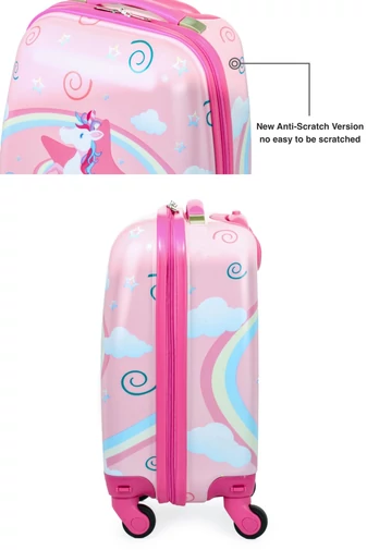 Gyerek Bőrönd Wizz-Air ingyenes kabin méret 40x30x20cm, levehető kerekek rózsaszín
