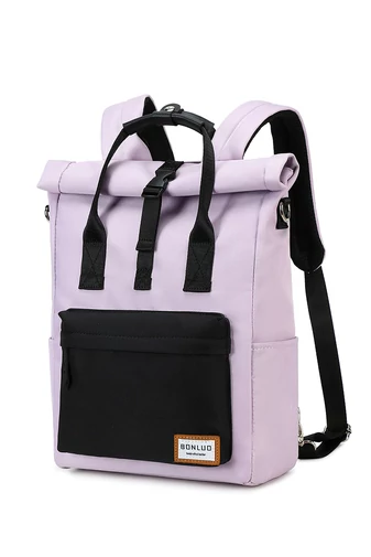 Hátizsák 2 az 1-ben és többfunkciós válltáska sötét lila/fekete laptop hátizsák  40*25*16cm - Bonluo