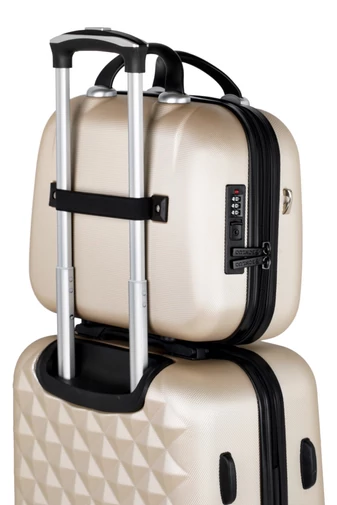 Bonluo  bőrönd Rosegold kocsi rögzítővel Merev falú Wizz-air (40X30X15)