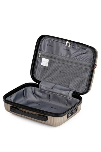 Kozmetikai táska rosegold, bőröndre rögzíthető, 28*24*13cm Abs anyagból - Bonluo