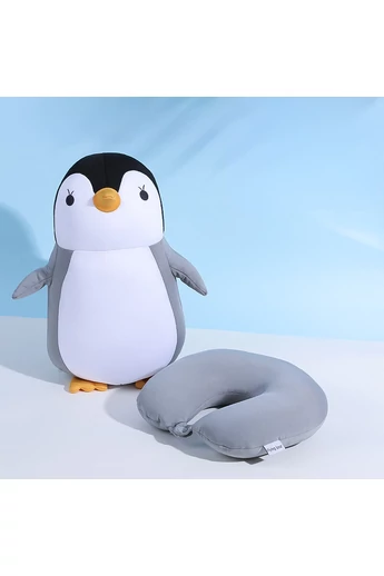 Pingvin Formájú Plüss Nyakpárna Utazáshoz