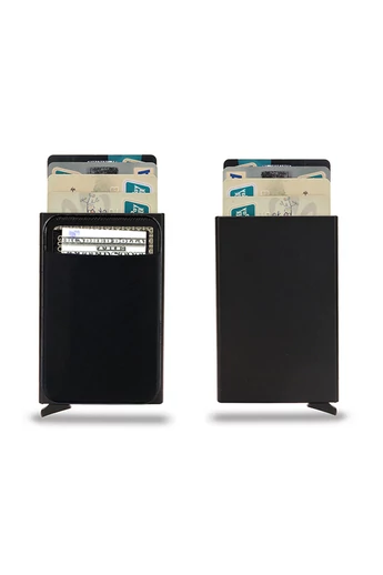 Fekete Kártyatartó rfid védelemmel (9x6,5x1cm)