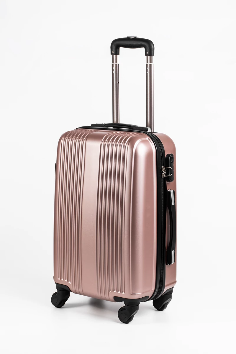 Kabinbőrönd Wizz-Air méret 55x36x23cm kivehető kerekekkel  ABS anyagból Rosegold