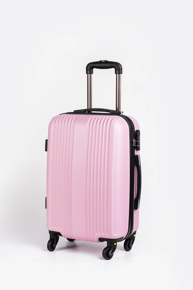 Kabinbőrönd Wizz-Air méret 55x36x23cm kivehető kerekekkel  ABS anyagból Rózsaszín