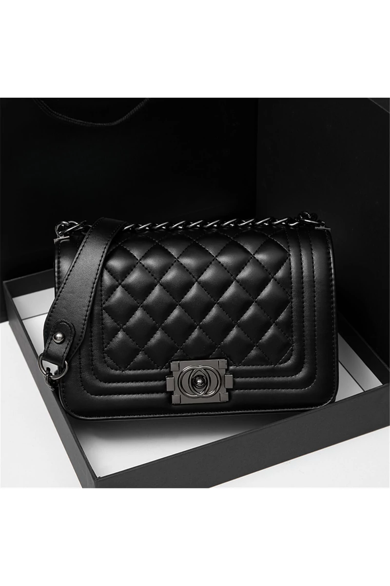 Válltáska/Crossbody Táska Bonluo Elegáns Fekete Műbőr (15x23x10cm)