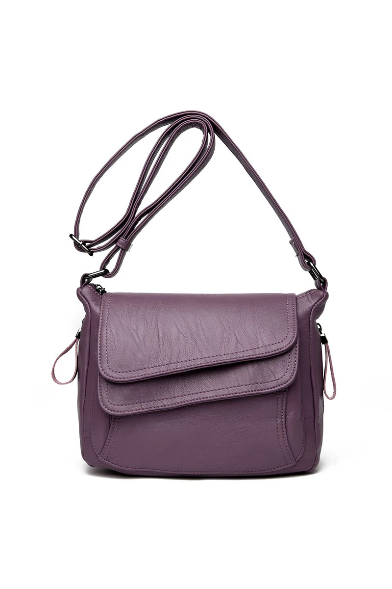 Világoslila Crossbody táska műbőrből Méretek 21*25*12cm