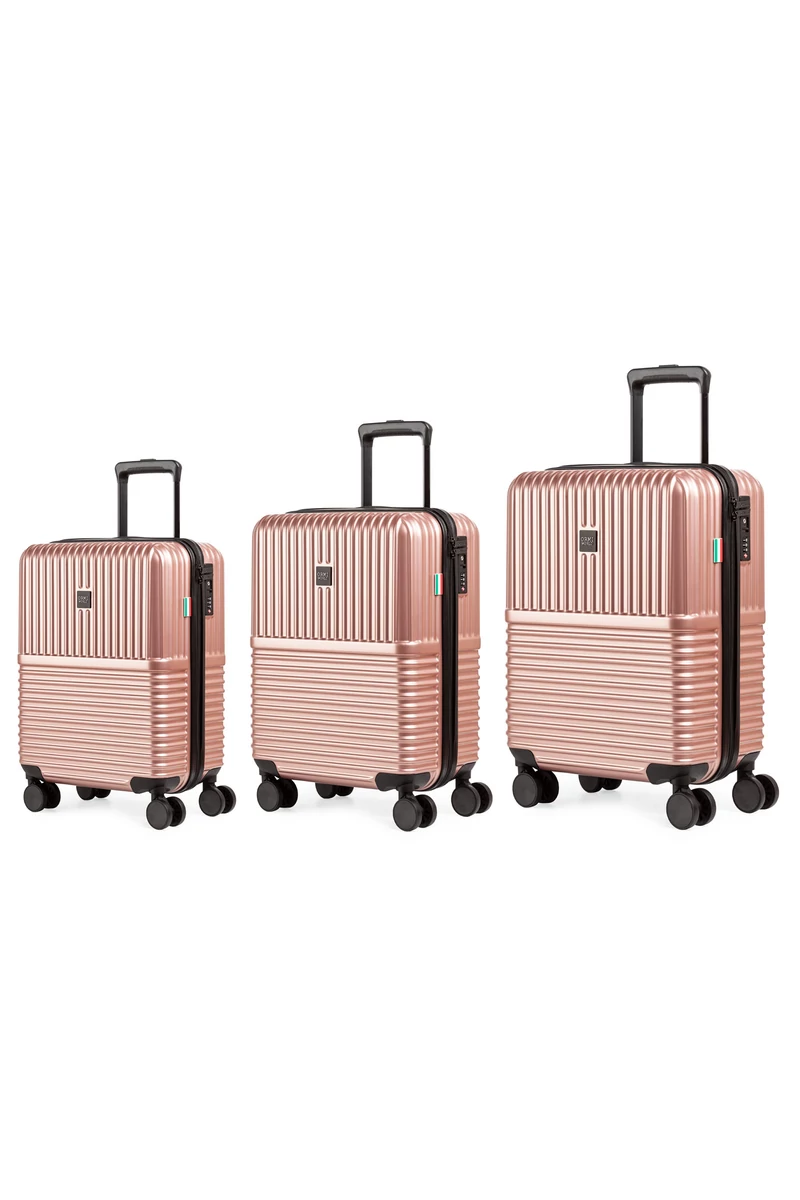 Rosegold Prémium Minőségű Ütésálló ORMI Bőrönd Szett (3 darabos)
