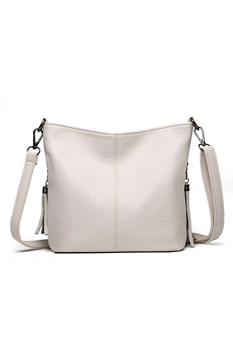 Fehér Műbőr Crossbody Táska (20x27x10cm)