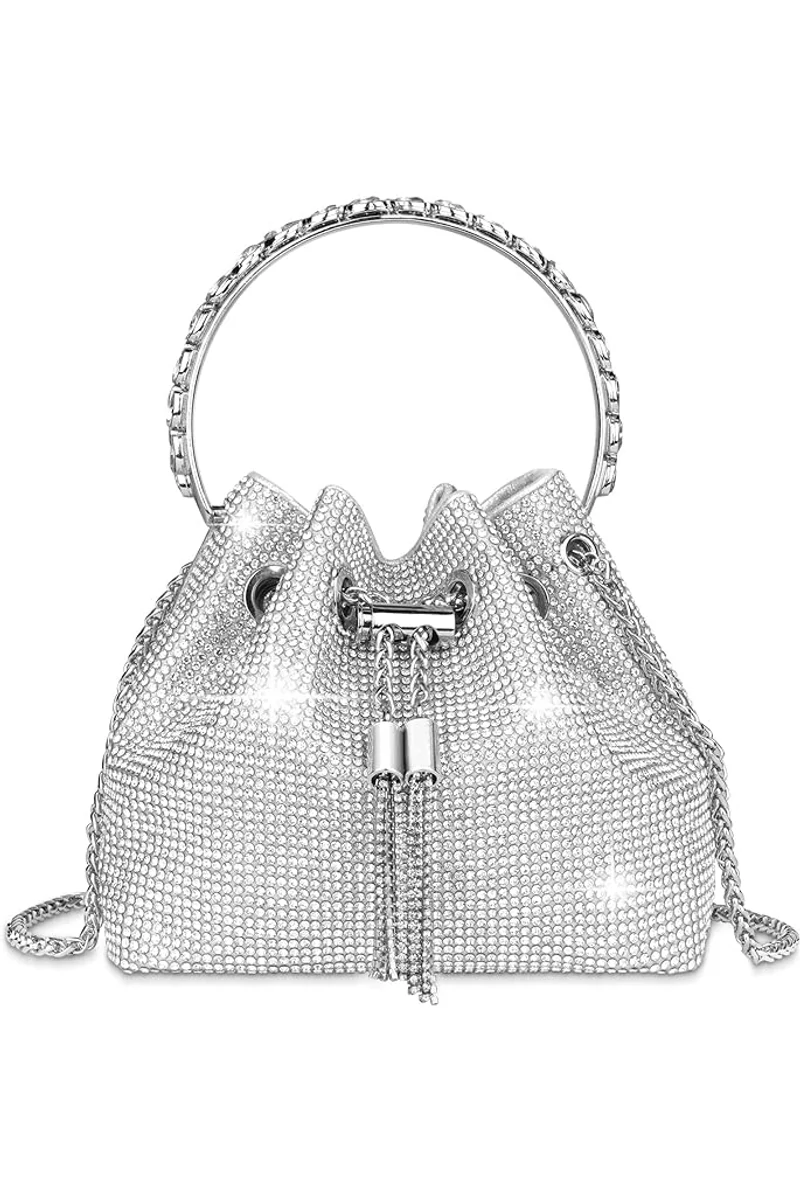 Elegáns, Ezüst Zafír Színű Crossbody Táska (15x17x11cm)