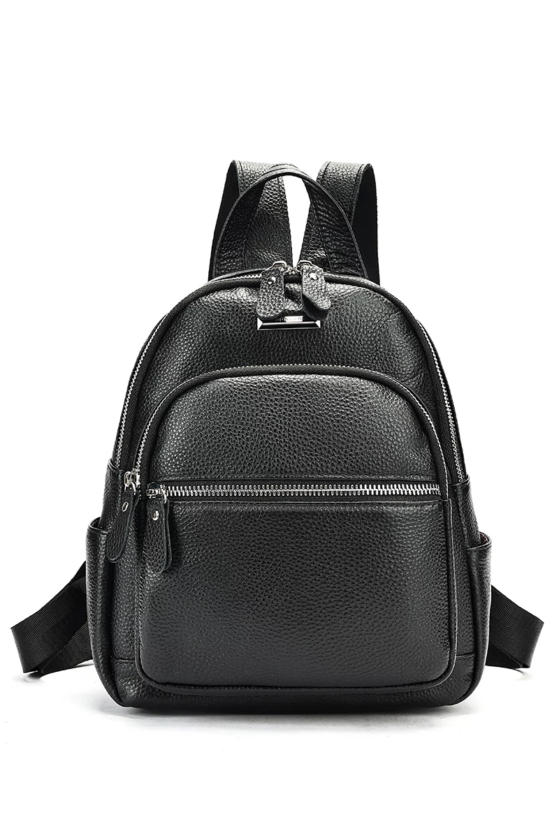 Női Hátizsák Valódi bőrből Bonluo Fekete Mini 27*22*11cm
