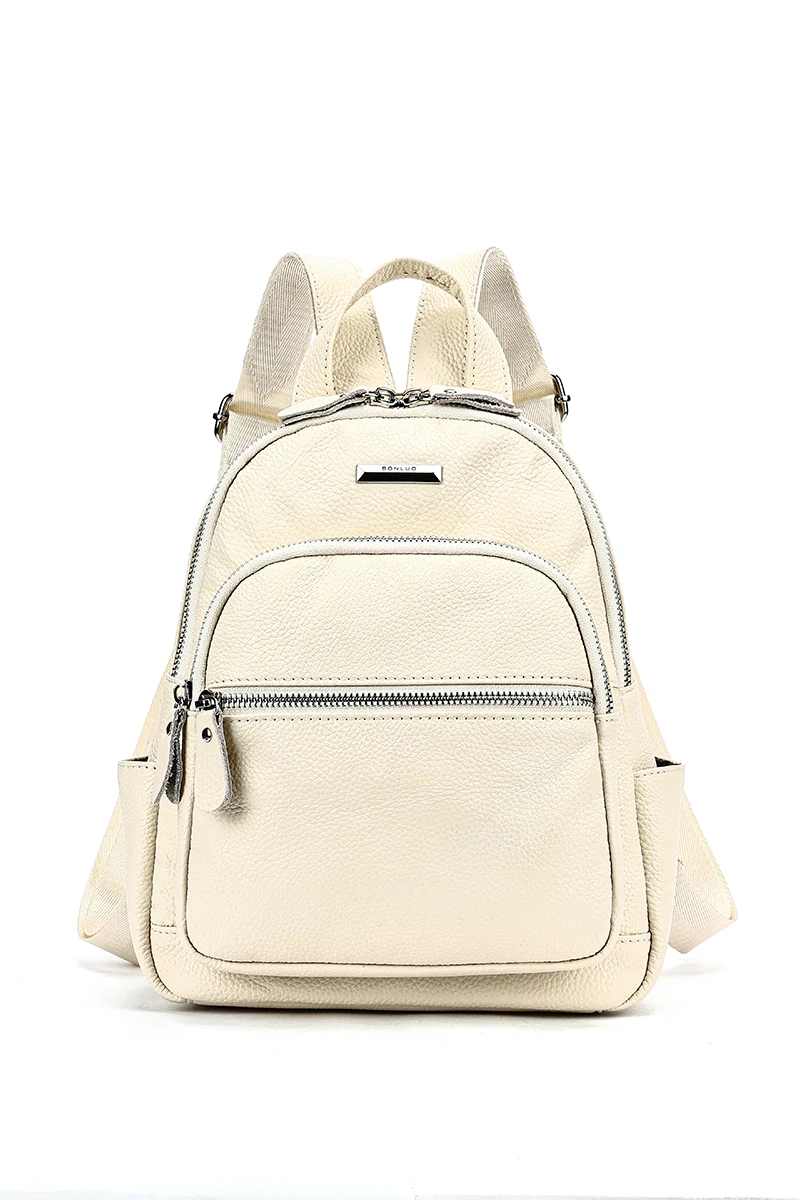 Női Hátizsák Valódi bőrből Bonluo Fehér Mini 27*22*11cm