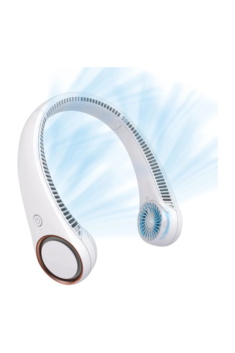 Hordozható Nyaki Ventilátor Ergonomikus kialakítással, 3 sebességfokozattal, Fehér