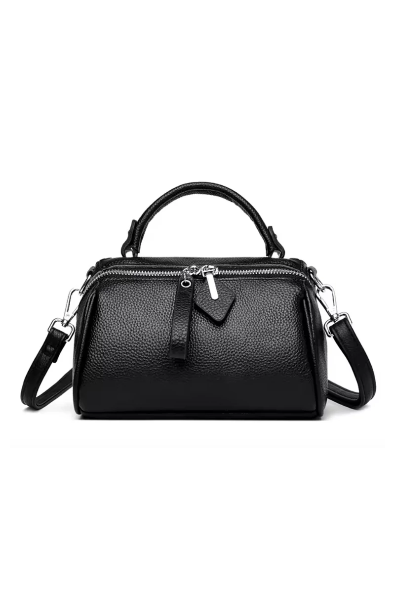 Női Kézitáska Valódi bőrböl Bonluo kompakt és elegáns modell Fekete 21*14*12cm