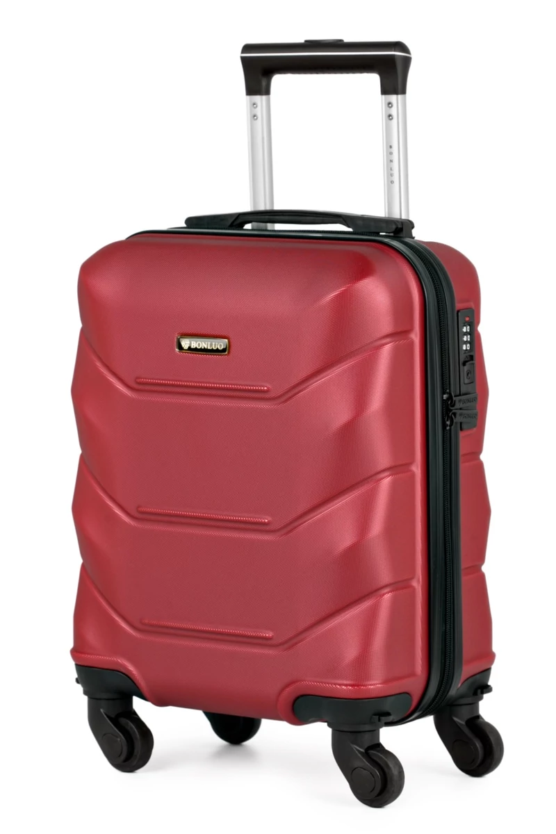 Kabinbőrönd, Wizzair Kézipoggyász 40*30*20cm Bonluo meggypiros ABS anyagból