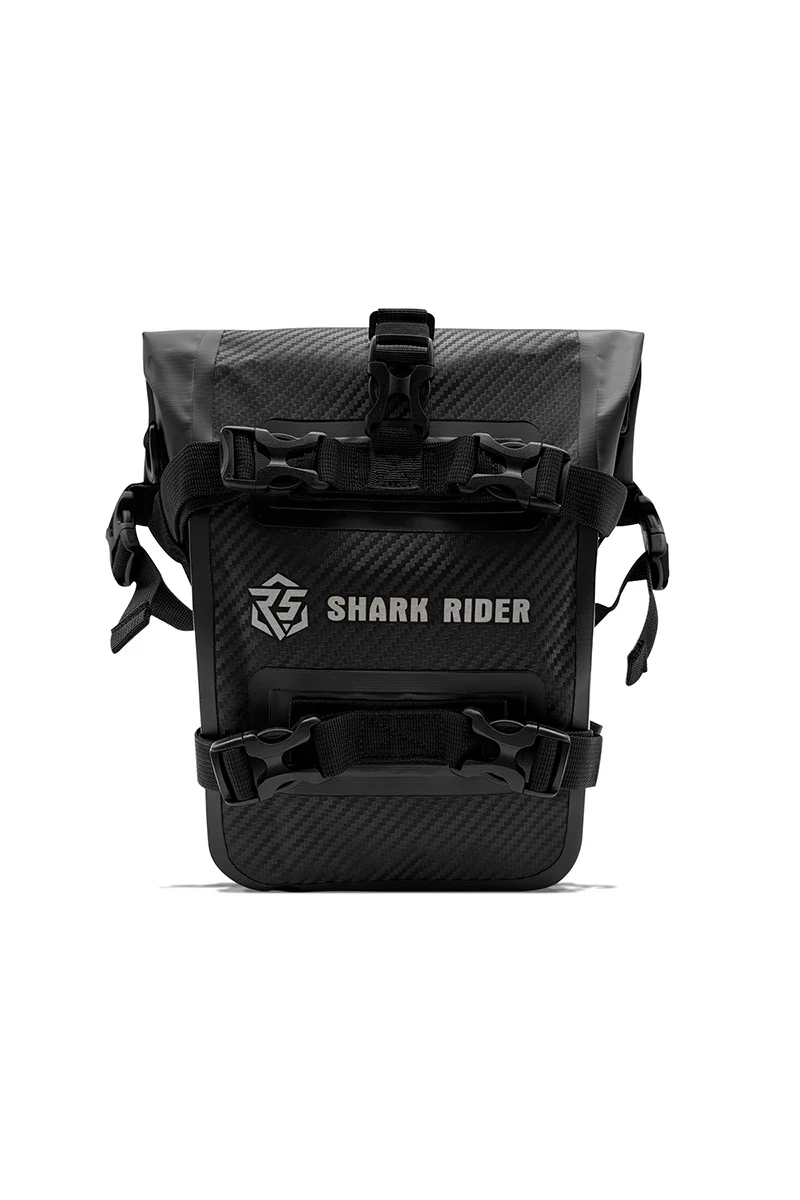 Motorkerékpáros Bumper Táska PVC-ből, Prémium minőségű Shark Rider, Fekete  37×19×10cm