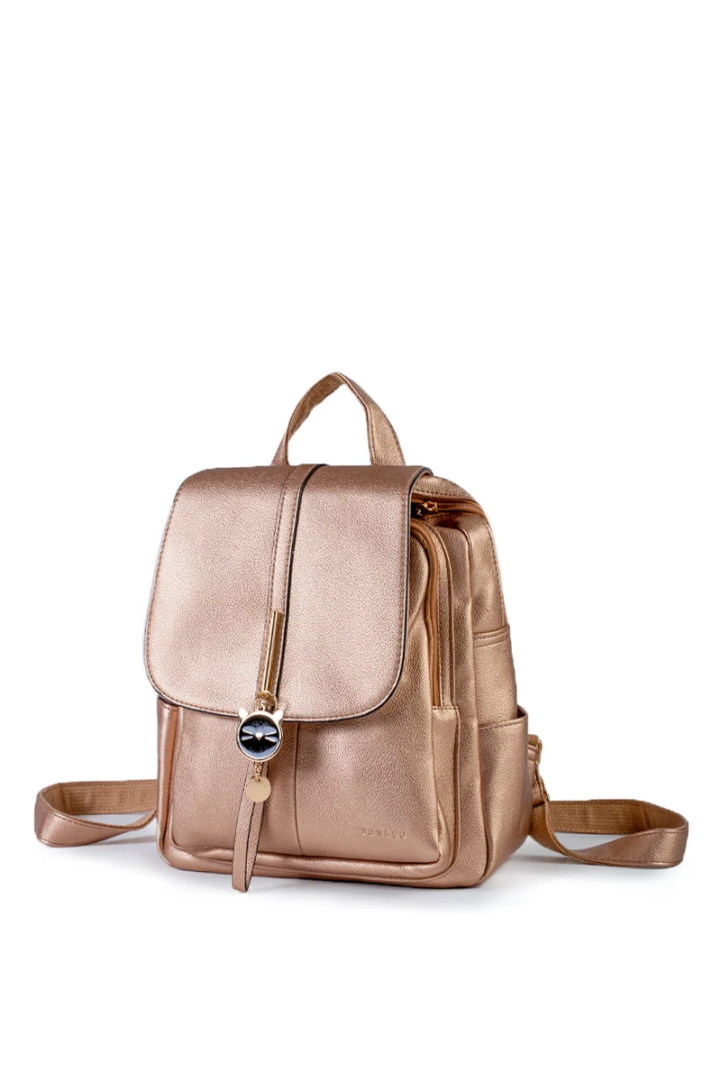 Női Hátizsák Cicafej Kiegészítővel Bonluo Rosegold Műbőr (30x25x13cm)