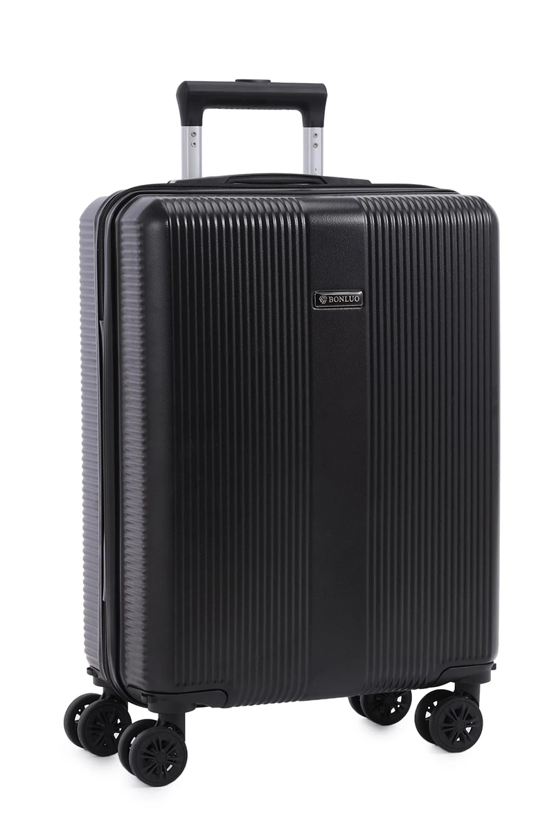 Kabinbőrönd Wizzair, Keményfalú Kialakítással, Levehető Kerekekkel, Bonluo, Fekete 55×40×20cm