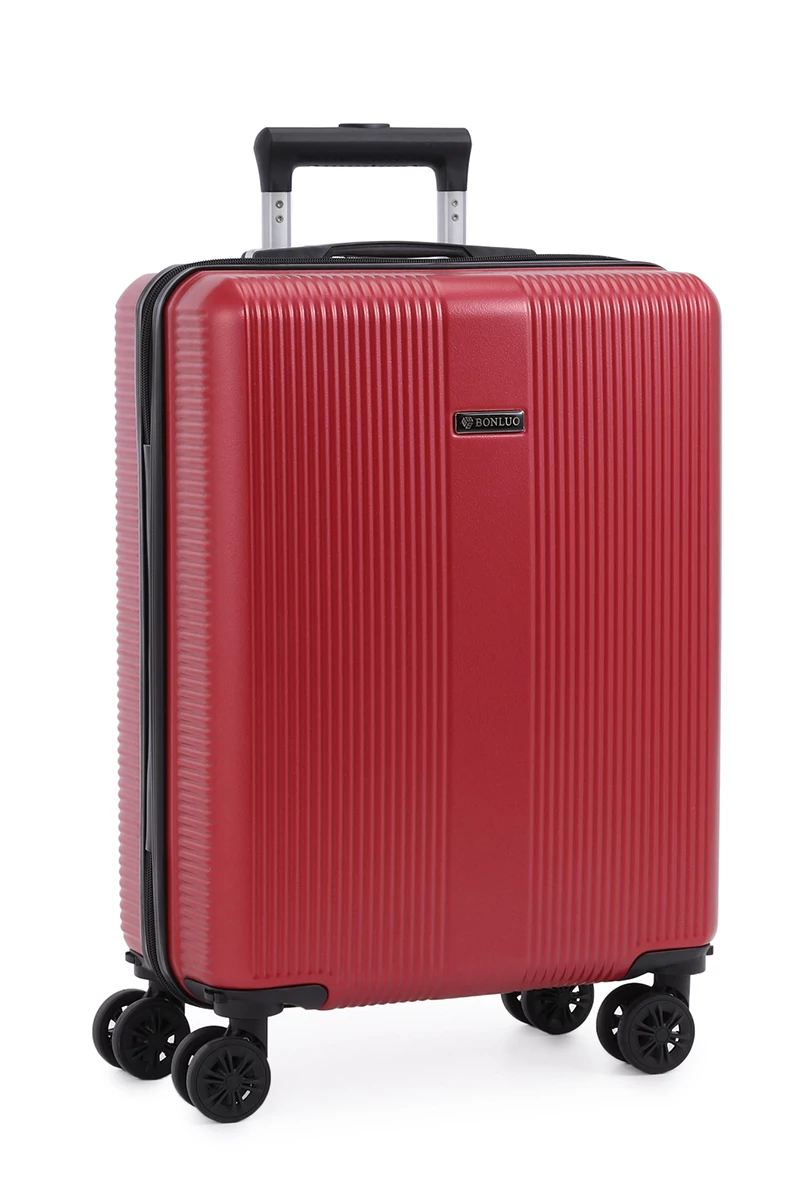 Kabinbőrönd Wizzair, Keményfalú Kialakítással, Levehető Kerekekkel, Bonluo,Bordó Piros 55×40×20cm