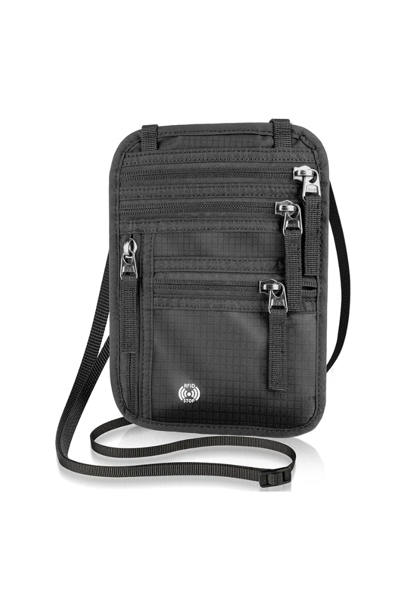 Okmány tartó Unisex RFID védelemmel Vízálló Fekete Bonluo 20*14cm