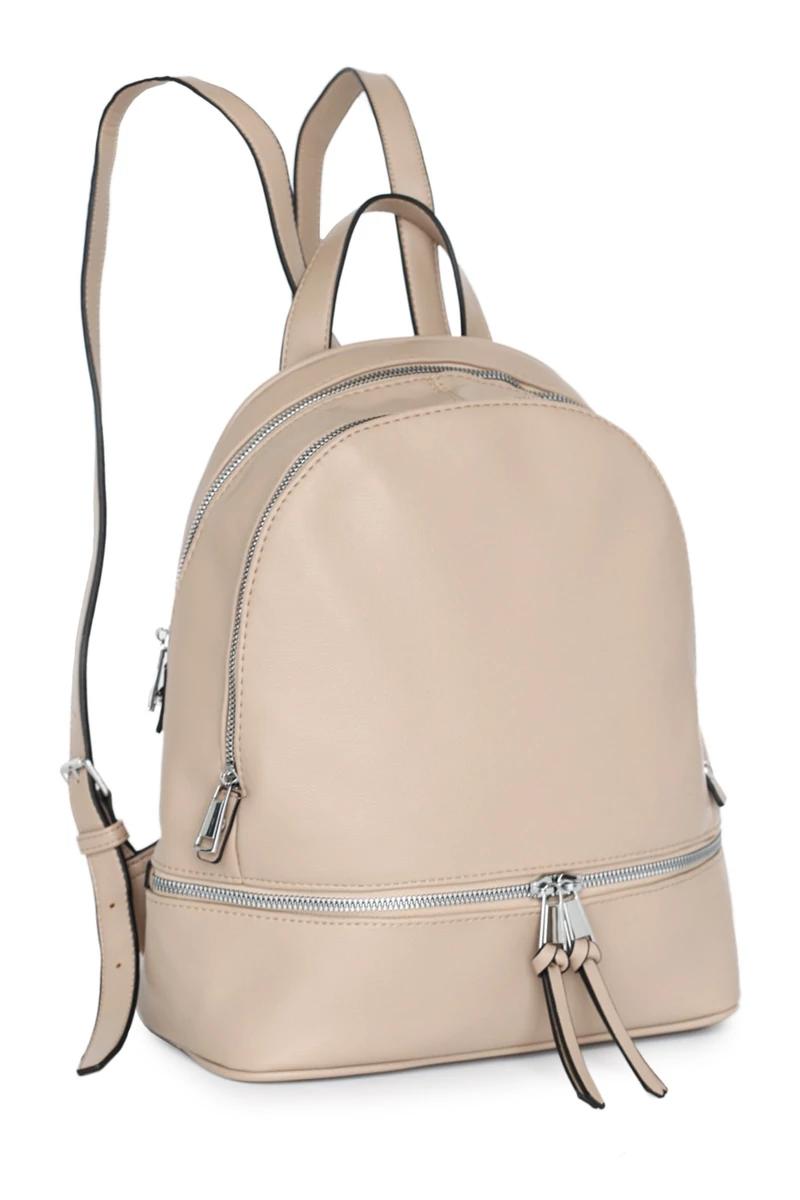 Női Elegáns Hátizsák,PU műbőrből, több rekesszel, Khaki 30×27×11cm