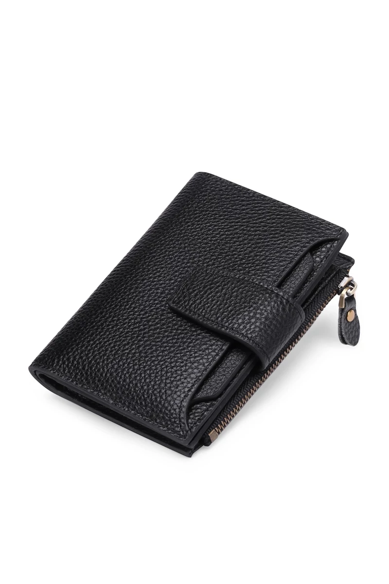 Női Pénztárca, PU bőrből, RFID védelemmel, Bonluo Fekete 10×13×3cm