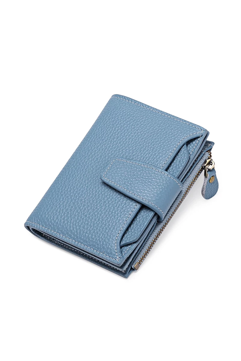 Női Pénztárca, PU bőrből, RFID védelemmel, Bonluo Kék 10×13×3cm