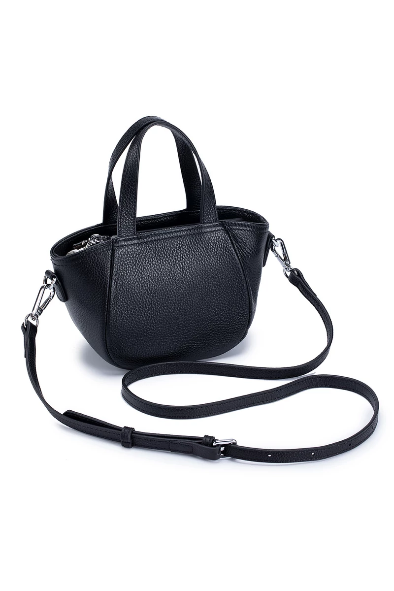 Kézitáska Valódi Bőrből Elegáns, Praktikus Bonluo Fekete 13×14×8,5cm