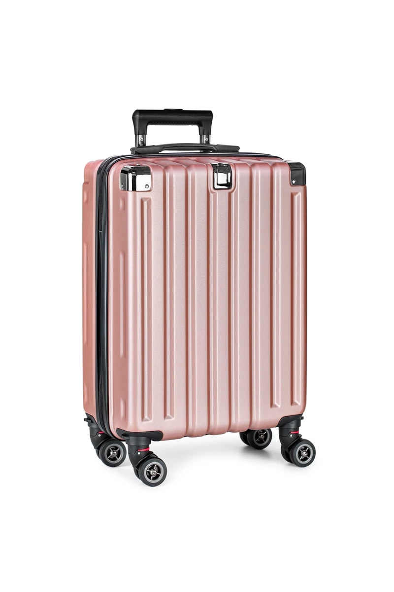 Kabinbőrönd Wizz Air Méretű, Kemény Falú, Levehető Kerekekkel Rosegold 55×38×20cm