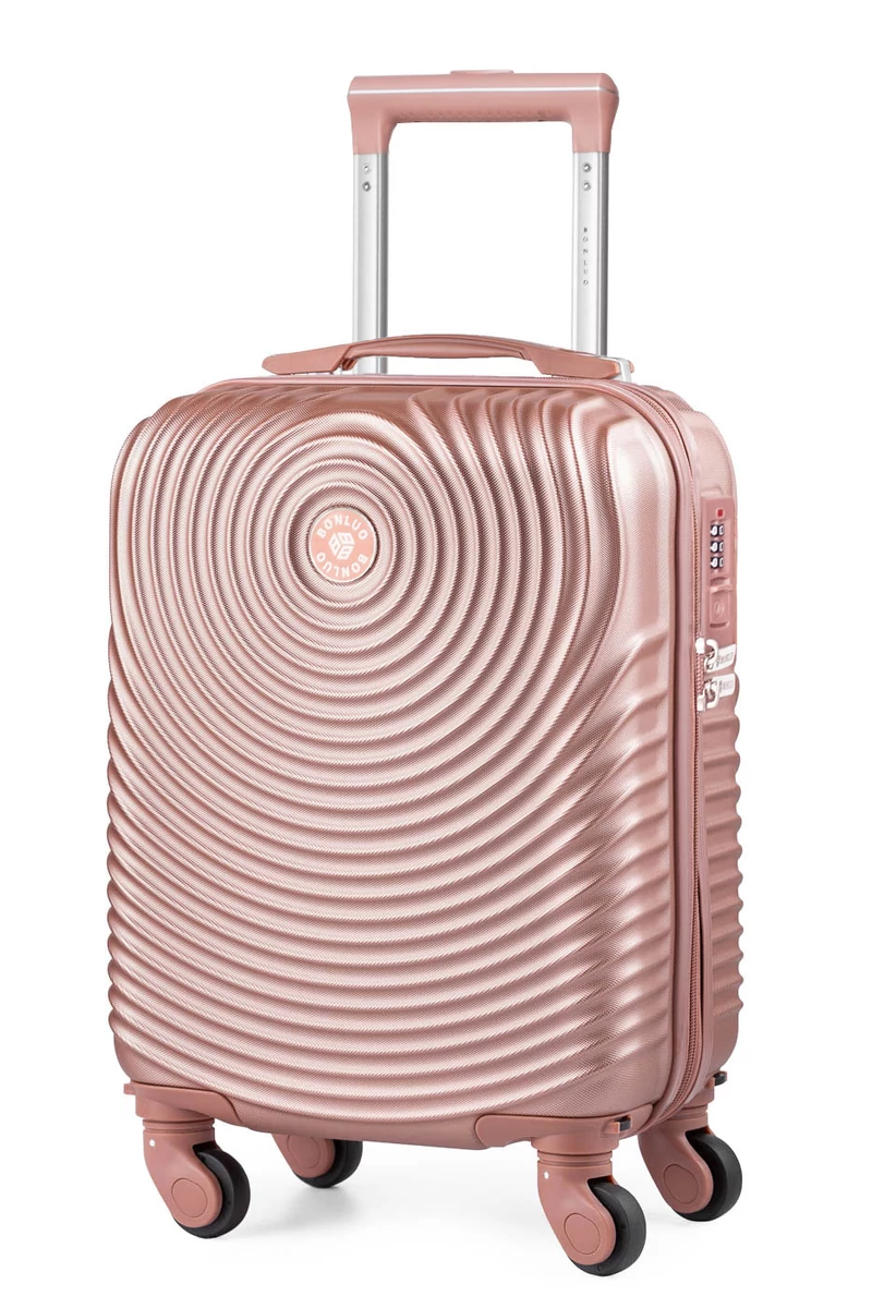 Rose Gold Színű Bőrönd Wizz Air Bonluo Kézipoggyász Méretben (40x30x20cm)